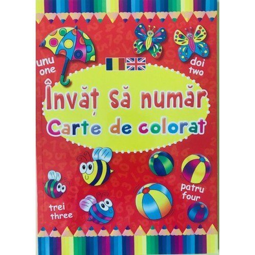 Carte de colorat - Invăț să număr (română-engleză)