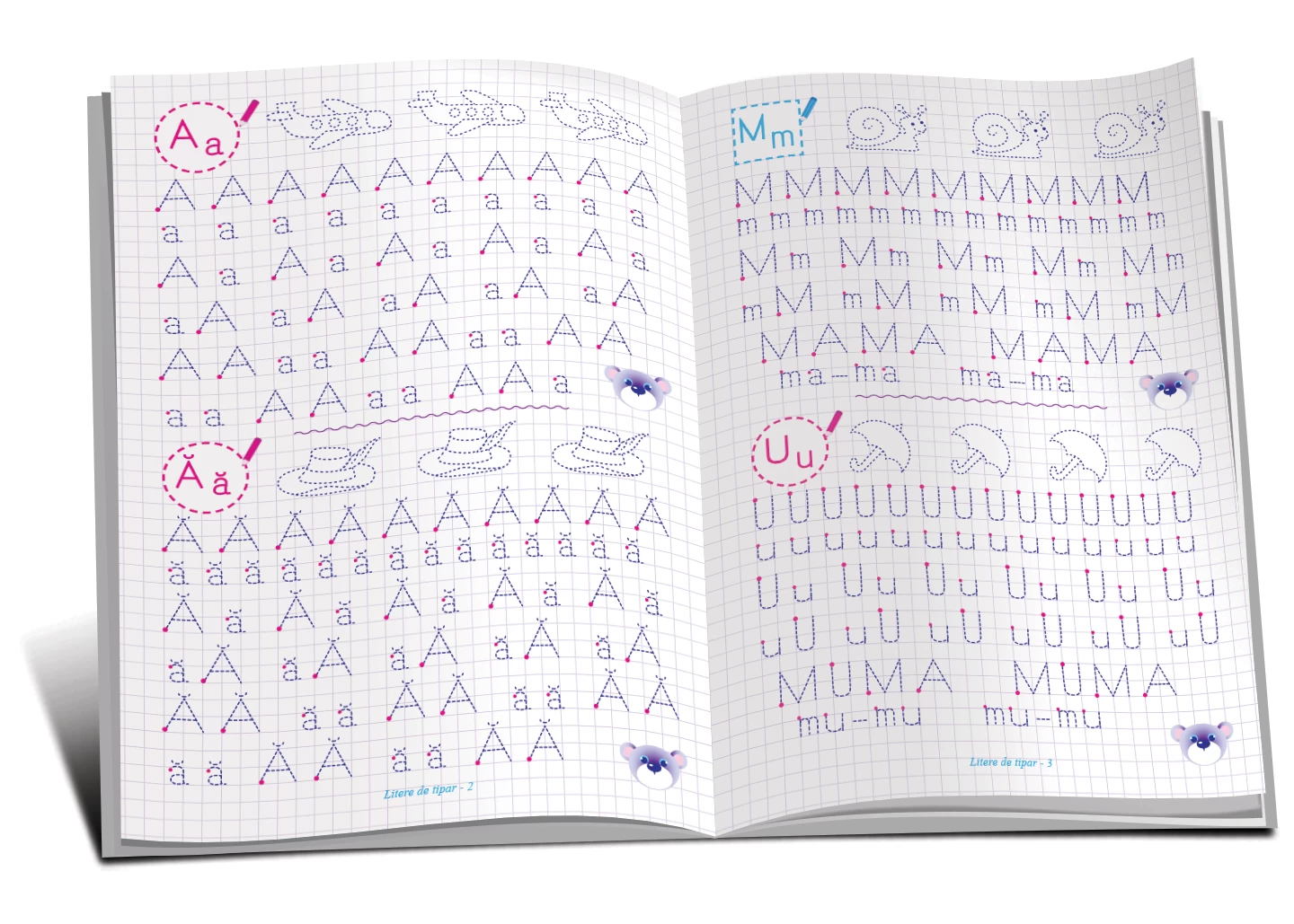 Învăț să scriu litere de tipar (nivelul 2)