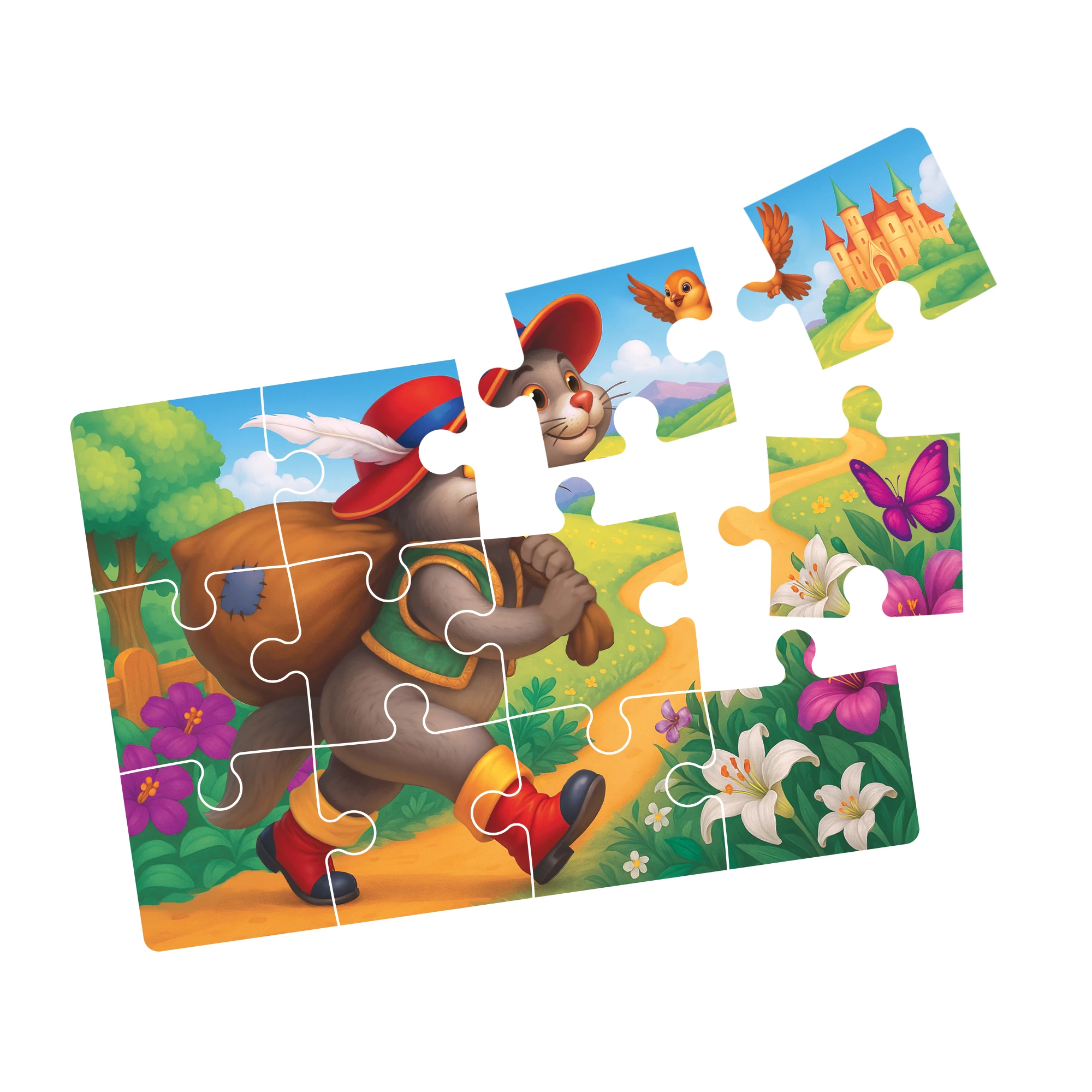 Puzzle 4in1, Motanul Incaltat