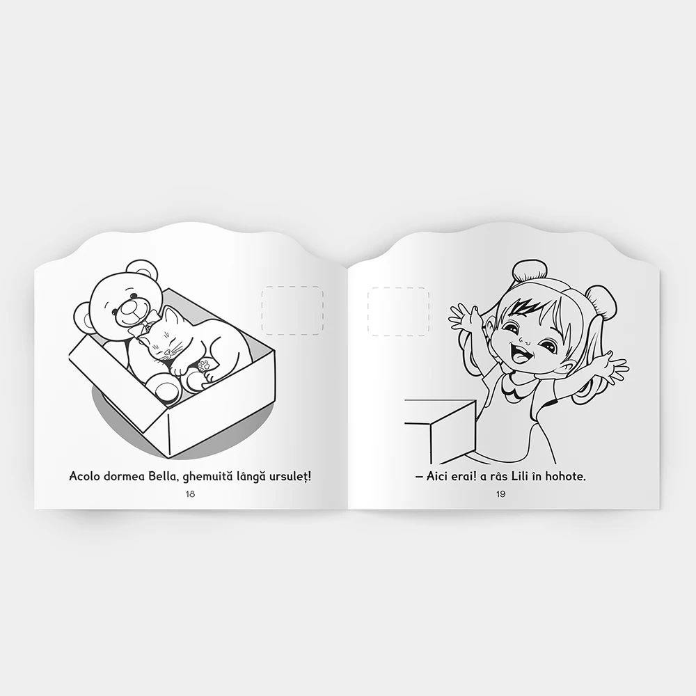 Citesc si colorez cu autocolante. Miau, sunt Bella