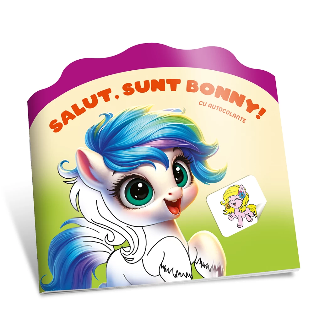 Citesc si colorez cu autocolante. Salut, sunt Bonny