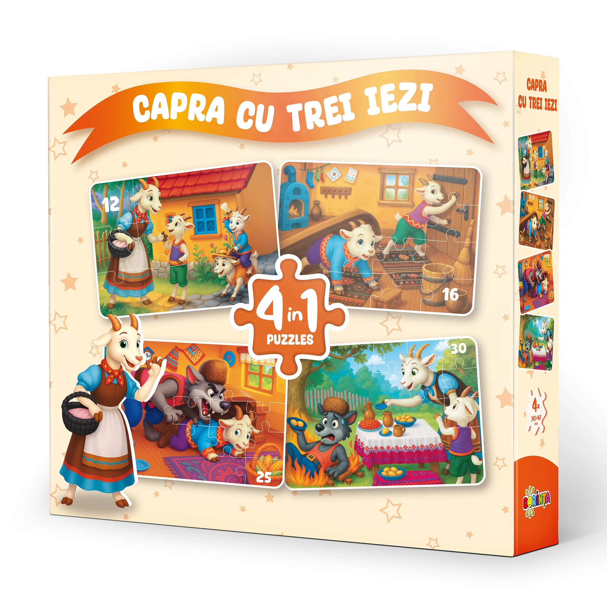 Puzzle 4in1, Capra cu trei iezi
