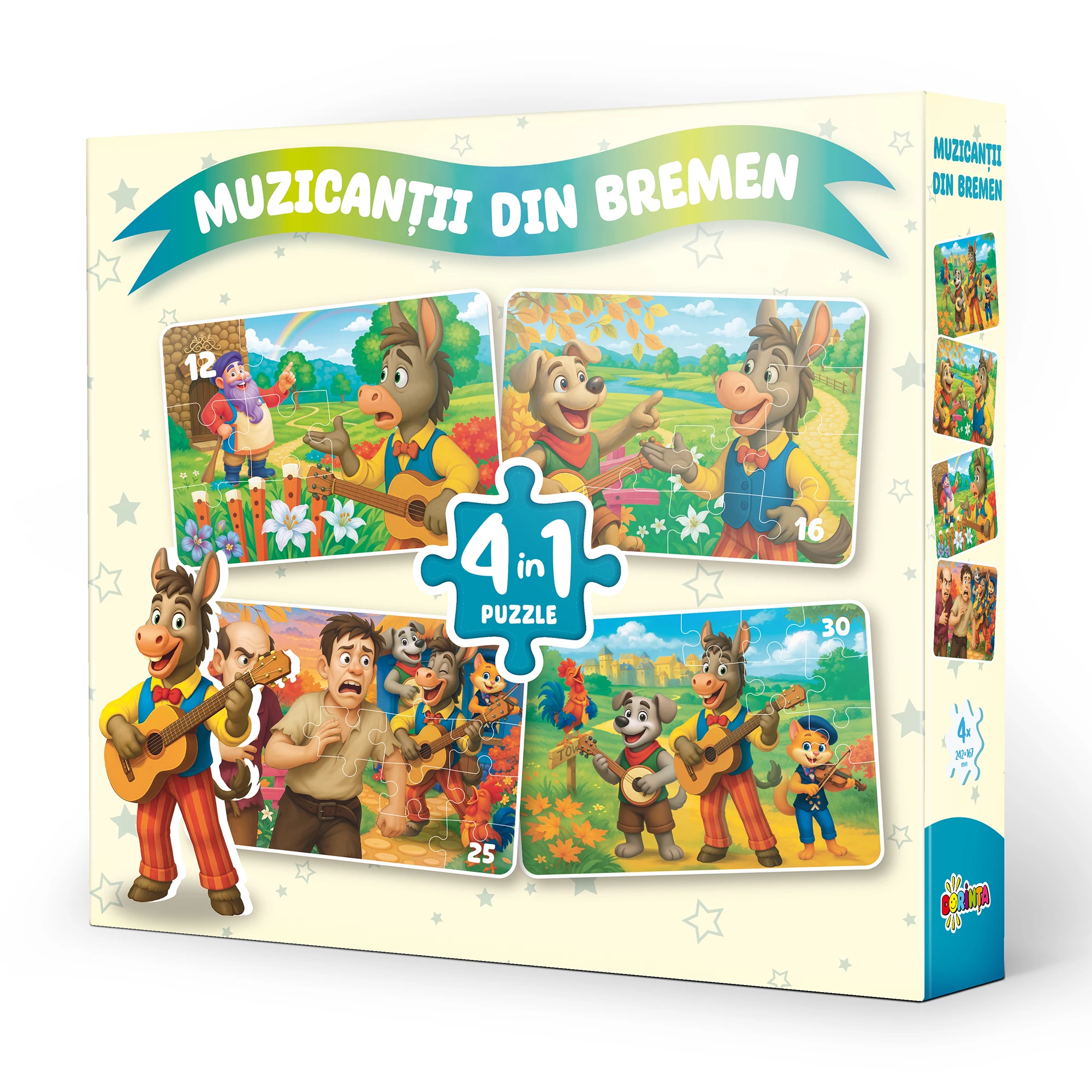 Puzzle 4in1, Muzicantii din Bremen