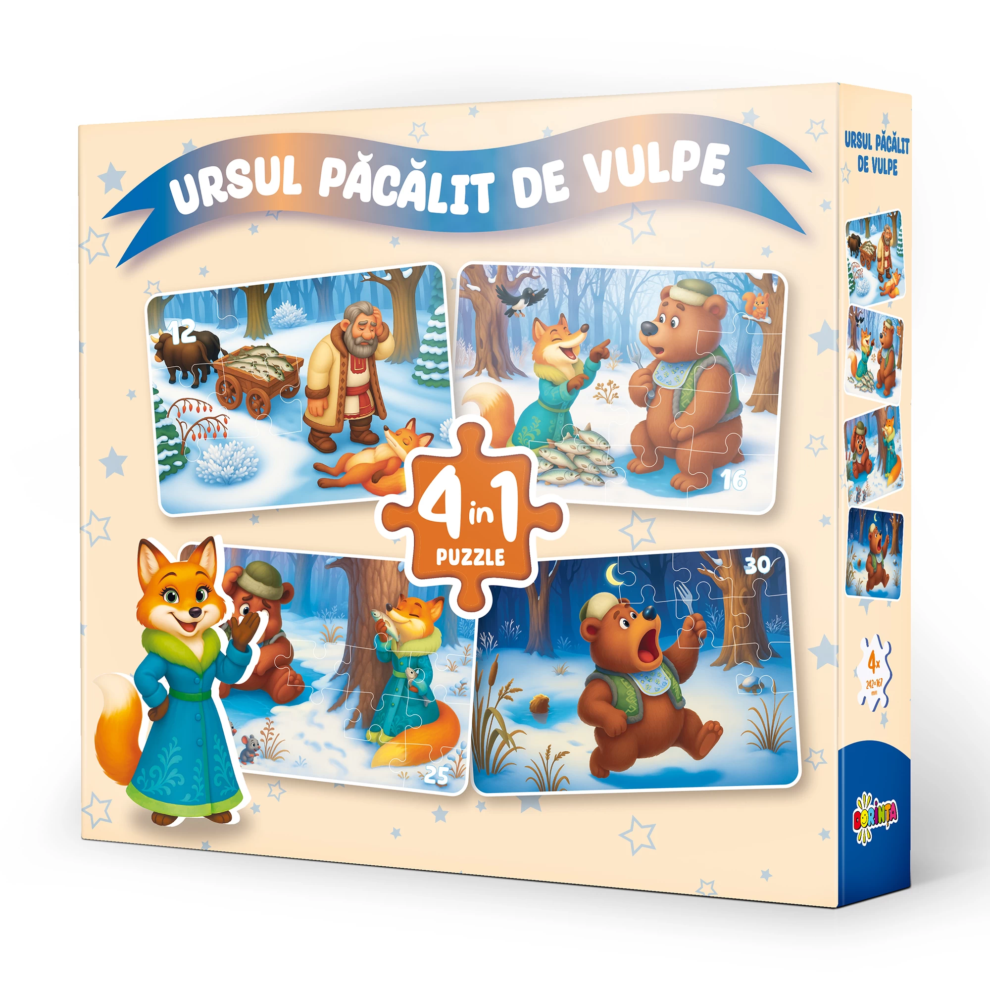 Puzzle 4in1, Ursul pacalit de vulpe