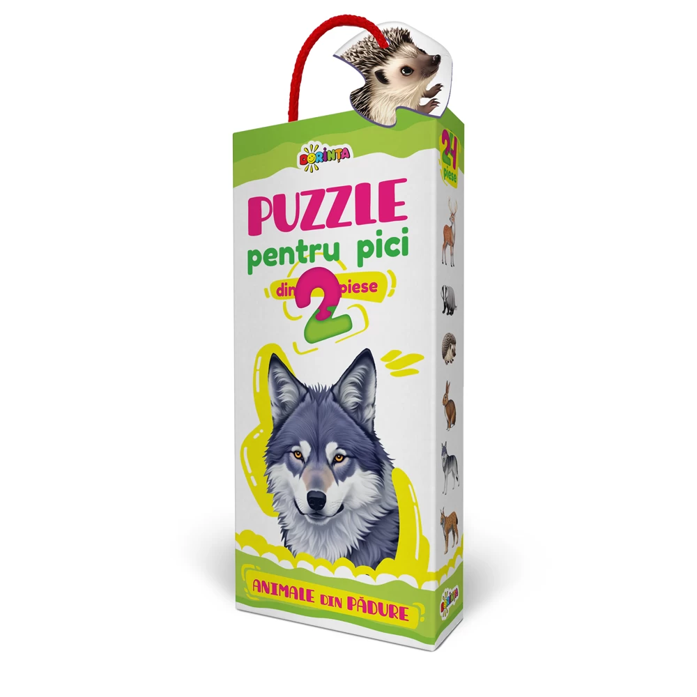 Puzzle 2 piese. Animale din pădure