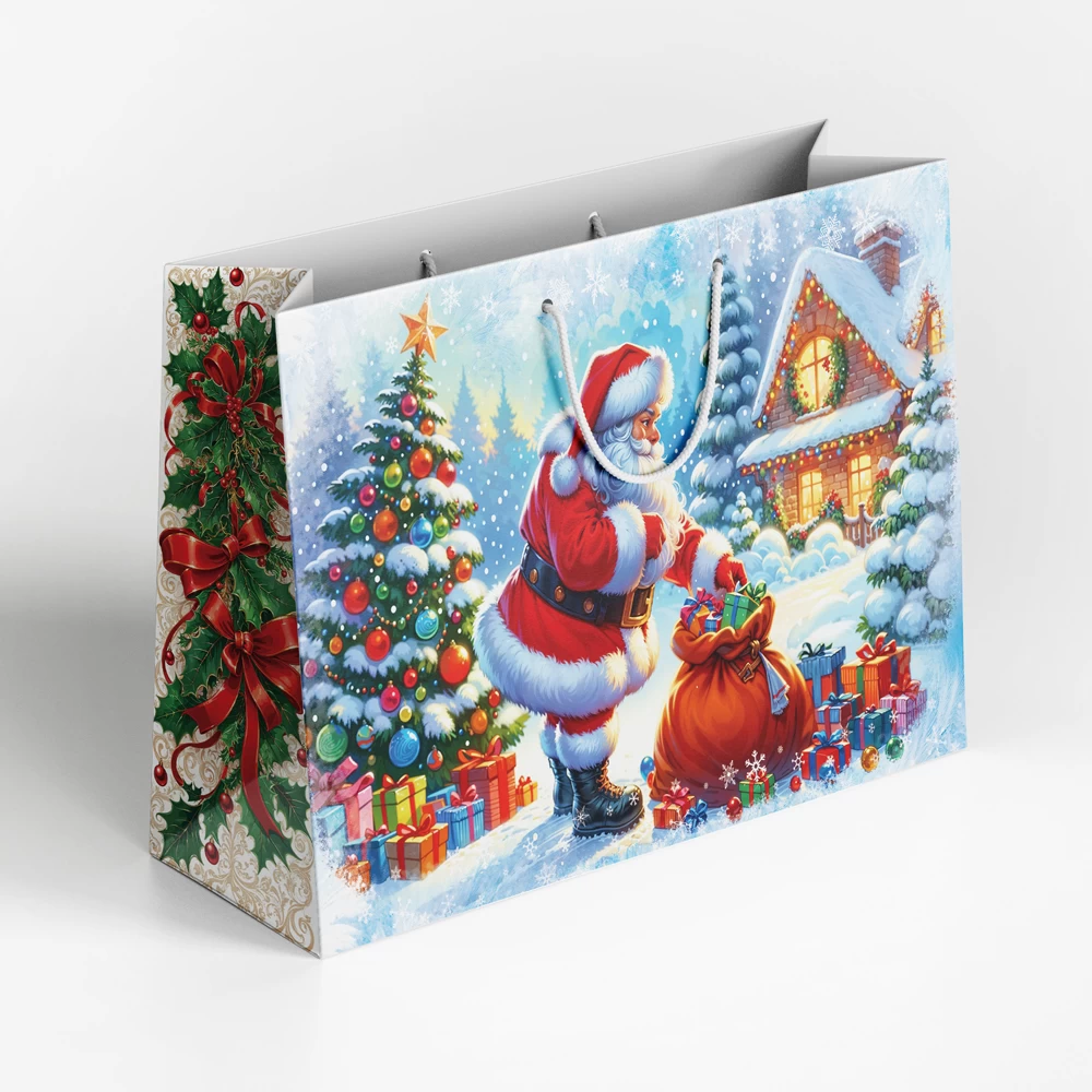 Pungă cadou. Moș Crăciun