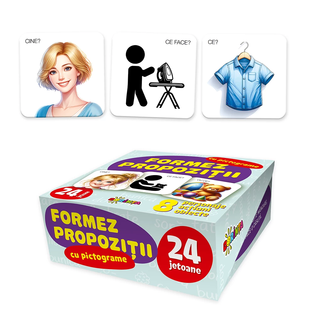 24 jetoane. Formez propozitii cu pictograme