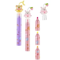 Textmarker Centrum 3 In 1 Cute Animals Roz/Galben/Portocaliu