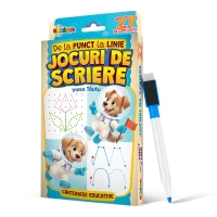 27 de cartonase educative. De la punct la linie. Jocuri de scriere